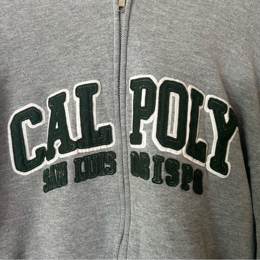 Cal Poly Gray Zip Up Hoodie - Picture 7 of 16